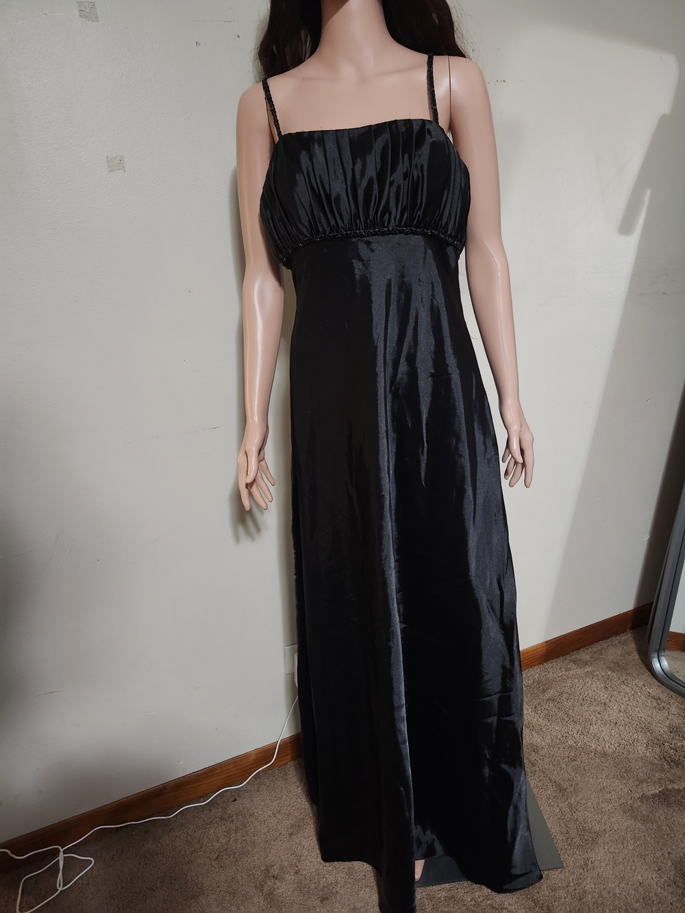 Mom Dad & Me Black Satin Evening Gown -Large